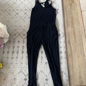 Black sleeveless jumpsuit